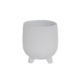 White Ceramic Pot on legs (L)/กระถางต้นไม้เซรามิคมีขาตั้ง