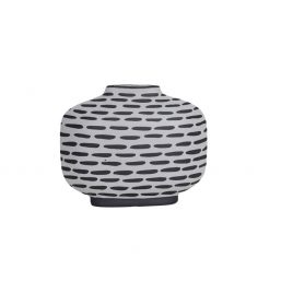 Brush Stroke B&W Ceramic Vase/แจกันเซรามิคสีขาวดำ