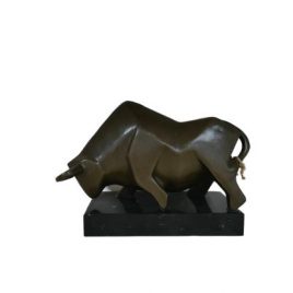 Antique Brass Bull w/ marble base/กระทิงทองเหลืองโบราณวางบนฐานหินอ่อน