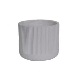 White Fluted Planter (S)/กระถางลายหยักสีขาว