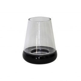 Hurricane Candle Holder w/ Black Ceramic Base เชิงเทียนพร้อมฐานเซรามิกสีดำ
