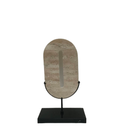 Mid Century Modern Lime Stone sculpture on stand  หินประดับตกแต่งพร้อมขาตั้ง
