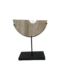 Mid Century Modern Lime Stone sculpture on stand หินตกแต่งพร้อมขาตั้ง