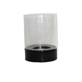 Hurricane Candle Holder w/ Black Ceramic Base เชิงเทียนพร้อมฐานเซรามิกสีดำ