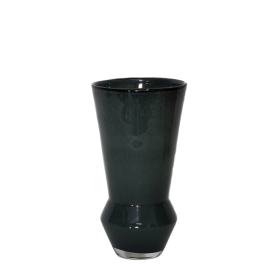 German Smoked Blue Blown Glass Vase แจกันแก้วเป่าสีน้ำเงินรมควัน