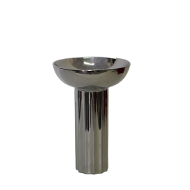 Roman Colomn Silver Ceramic Vase แจกันเซรามิกสีเงิน