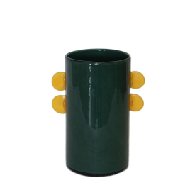 Juniper Green Globe Handle Glass Vase แจกันแก้วด้าม สีเขียว