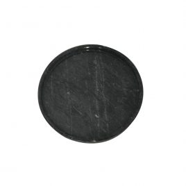 Black Round Marble Tray (L) ถาดหินอ่อนกลมสีดำ (ใหญ่)
