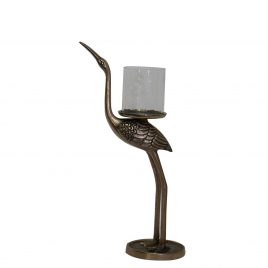 Crane Pillar Holder  (S)-เชิงเทียนทรงนกกระเรียน