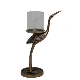 Crane Pillar Holder (L)-เชิงเทียนทรงนกกระเรียน
