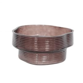 Fossile Gray Glass Bowl ชามแก้วสีน้ำตาล