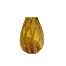 Amber Swirl Glass Vase แจกันแก้วสีอำพันลายวน