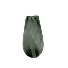 Gray Swirl Glass Vase แจกันแก้วลายวนสีเทา