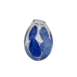 Blue Art Nouveau Glass Vase แจกันแก้วสีฟ้าสไตล์อาร์ตนูโว