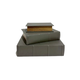 Hardcovef Leather Book (Grey) หนังสือปกหนังสีเทา