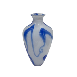 Royal Blue Marbled Glass แจกันแก้วลายหินอ่อนสีน้ำเงิน