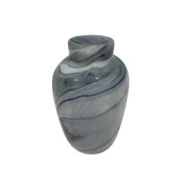 Grey Marbled Glass แจกันแก้วหินอ่อนสีเทา
