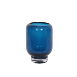 Blue Water Ford Glass Vase (S) แจกันแก้วสีฟ้า