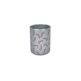 Silver Candy Cane Tea Light Holder ที่วางเทียนรูปไม้เท้าลูกอมสีเงิน